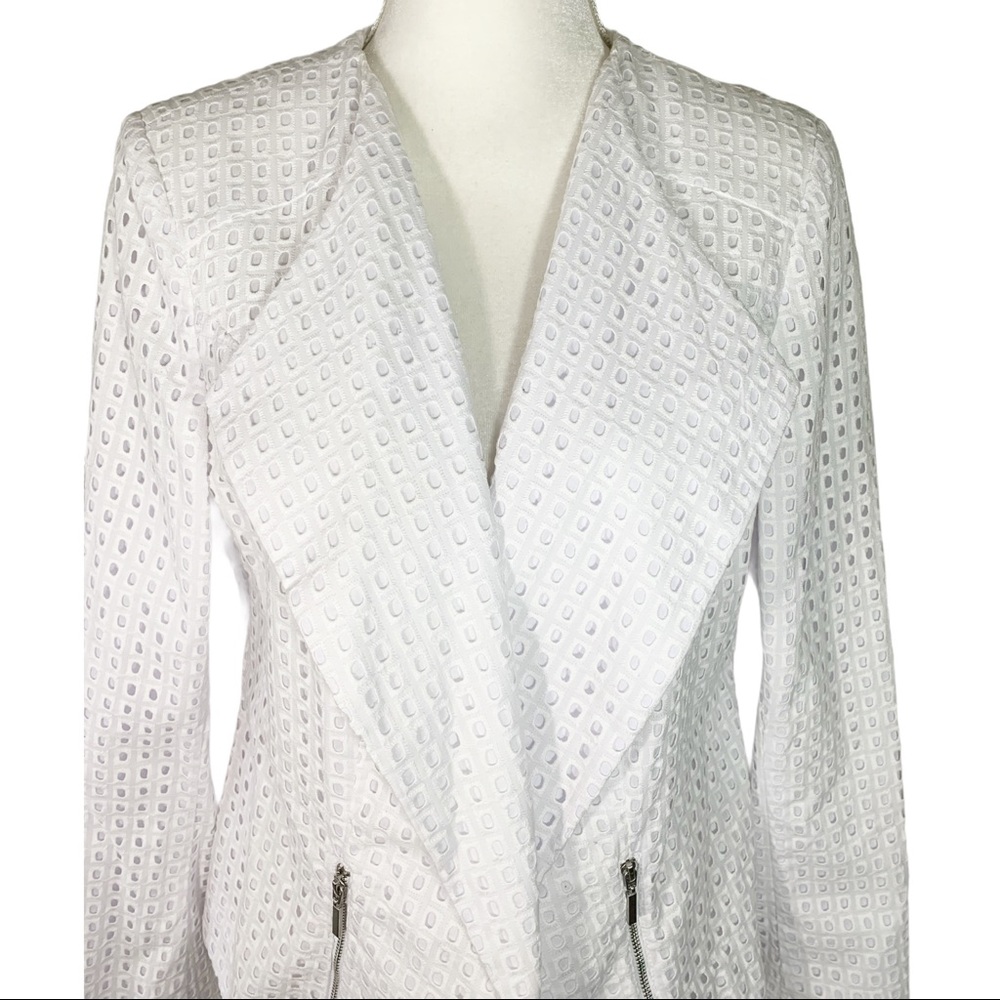 Lane Bryant 100% Cotton White Fitted Blazer - 16 - Picture 3 of 8